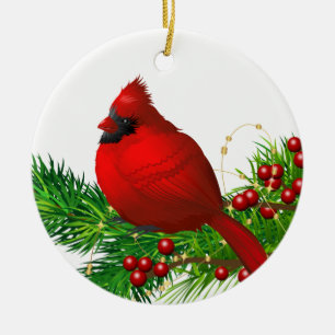 Christmas Ornament-Red Cardinal Ceramic Ornament