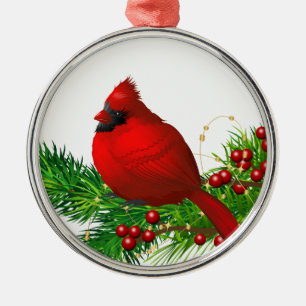 Christmas Ornament-Red Cardinal Metal Ornament