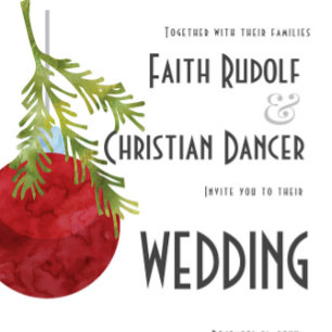 Christmas Ornament Red, Modern Wedding Announcement