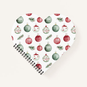 Christmas ornament rustic watercolor vibe notebook