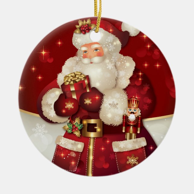 Christmas Ornament-Santa Ceramic Ornament (Front)