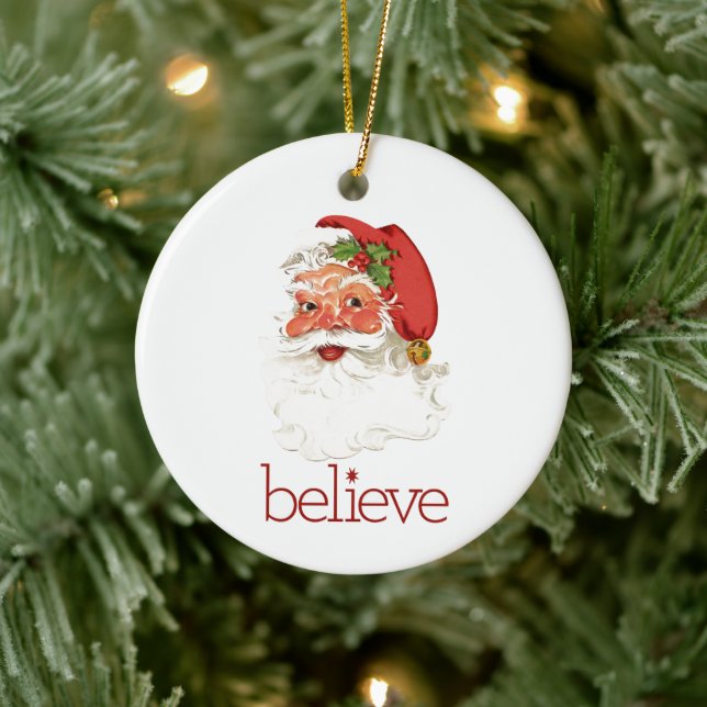 Christmas Ornament-Santa Ceramic Ornament (Tree)