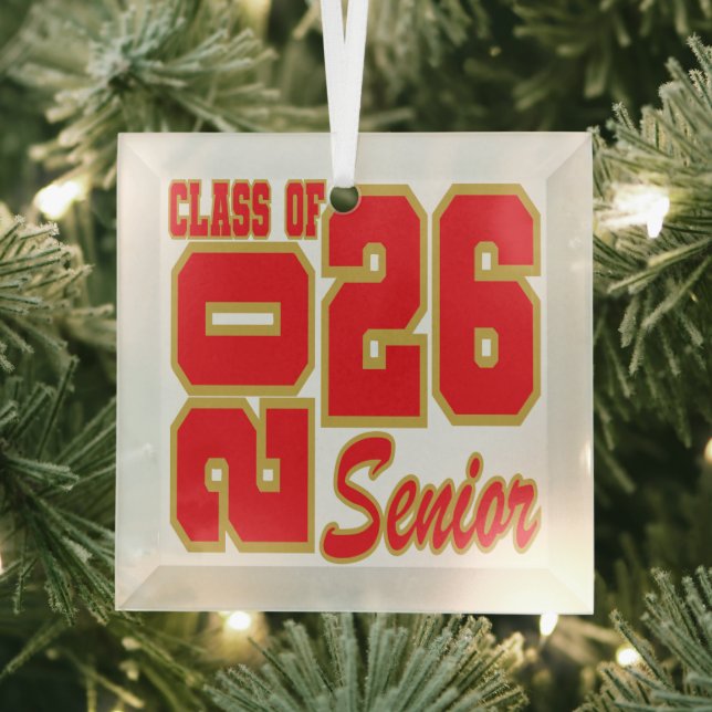 Christmas Ornament Senior 2026 Glass Ornament (Insitu)