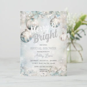 Christmas Ornament Silver ornament Bridal shower Invitation