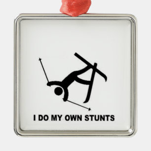 Christmas ornament ski skier skiing stunts funny