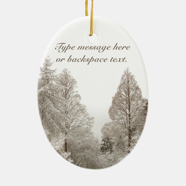 Christmas Ornament Snow Trees Decoration Custom (Back)