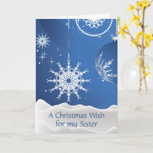 Christmas Ornament & Snowflakes Greeting Card 