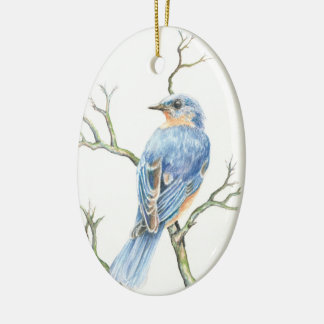 Christmas ornament with a Robin on a branch 