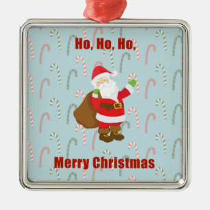 Christmas Ornament with Santa & Candy Canes