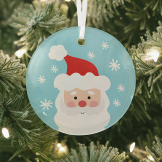 Christmas ornament with Santa Claus and snowflakes