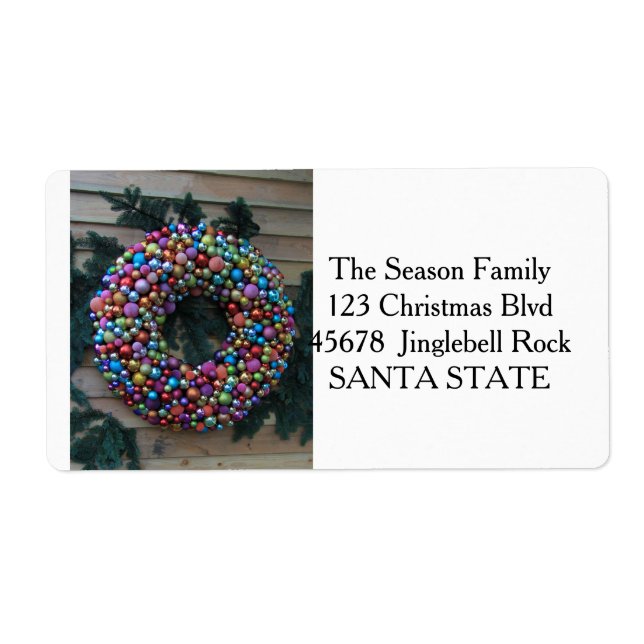 Christmas ornament wreath Label (Front)