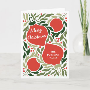 Christmas Ornaments and Foliage Holiday Photo Card
