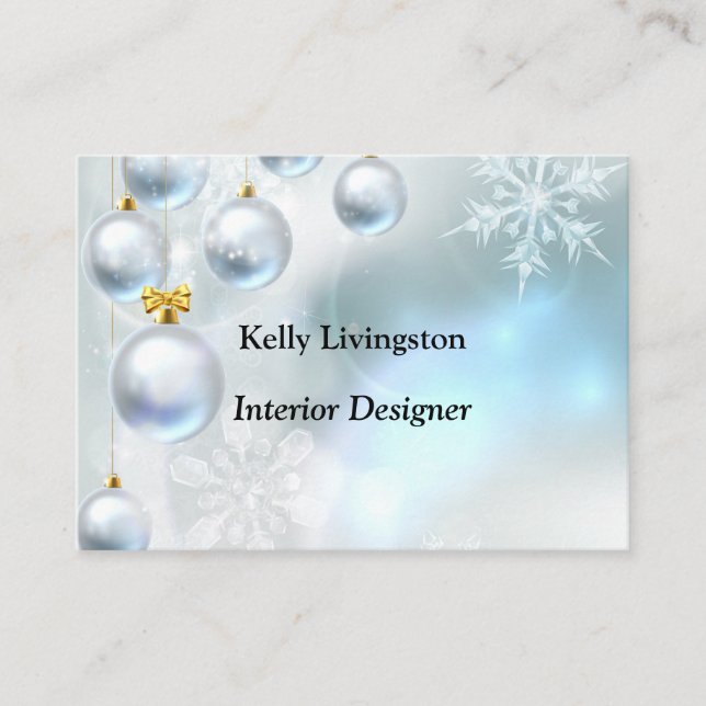 christmas ornaments and snowflakes business card (Front)