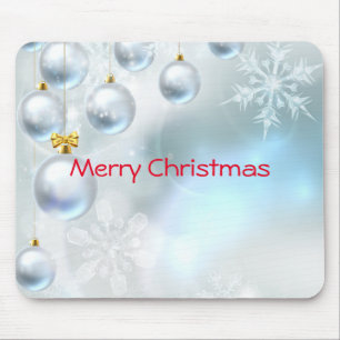 christmas ornaments and snowflakes mouse pad