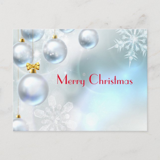 christmas ornaments and snowflakes  postcard (Front)