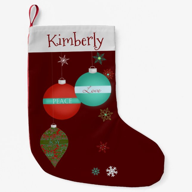 Christmas Ornaments and Snowflakes Stocking (Front)