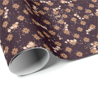 Christmas ornaments berries snowflakes on dark wr wrapping paper