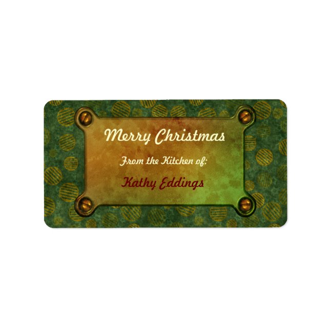 Christmas Ornaments Chic  Kitchen Labels (Front)