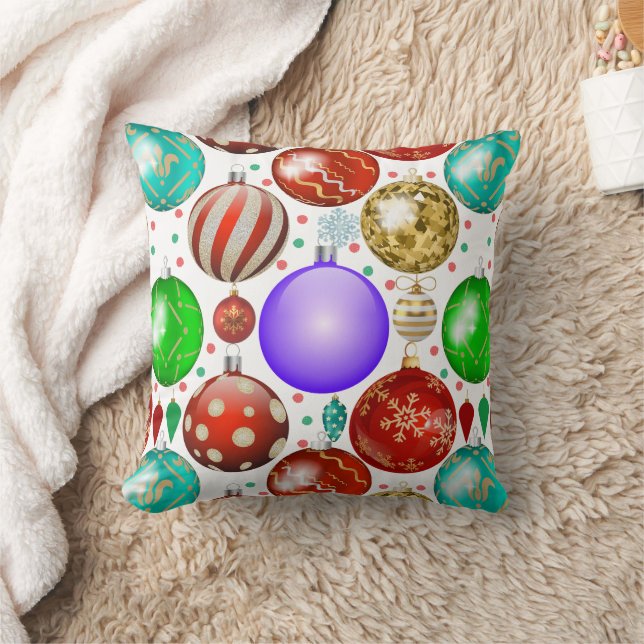 Christmas Ornaments Colourful Balls pattern Cushion (Blanket)