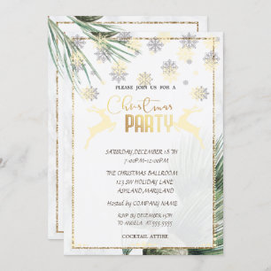 Christmas Ornaments,Dear,Branches Christmas Party  Invitation