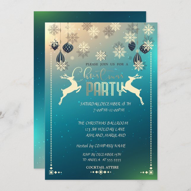 Christmas Ornaments,Dear  Company Christmas Party Invitation (Front/Back)