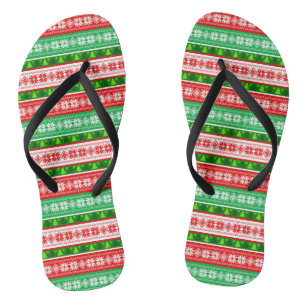 CHRISTMAS ORNAMENTS DESIGN RED WHITE GREEN THONGS