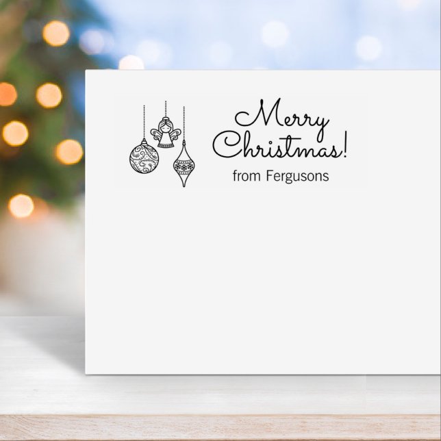 Christmas Ornaments Family Greeting Rubber Stamp (Creator Uploaded)