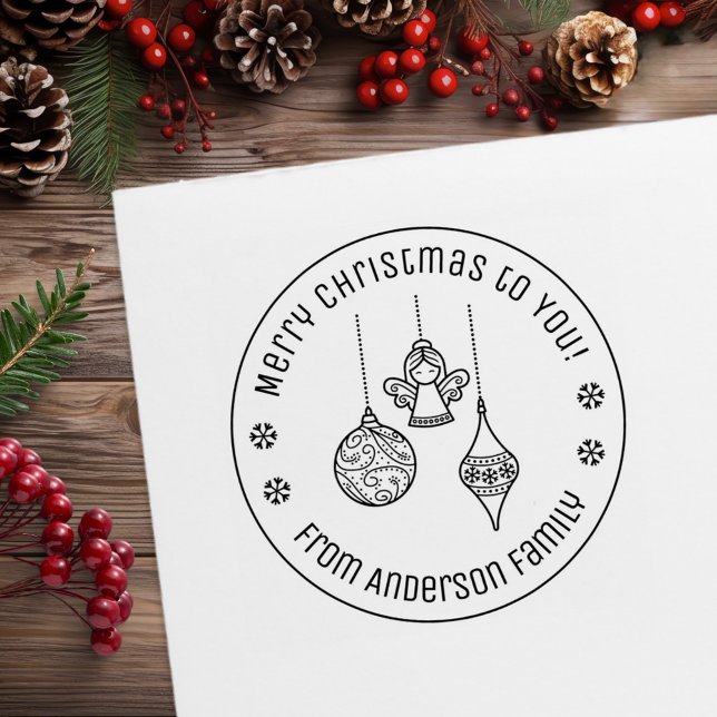 Christmas Ornaments Family Name Rubber Stamp (Creator Uploaded)