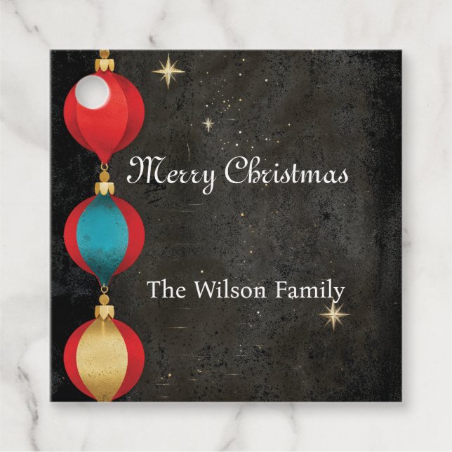Christmas Ornaments Favour Tags (Front)