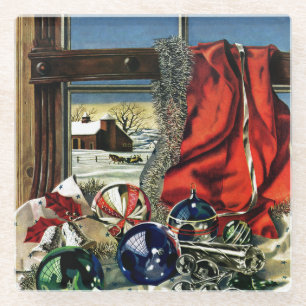 Christmas Ornaments Glass Coaster