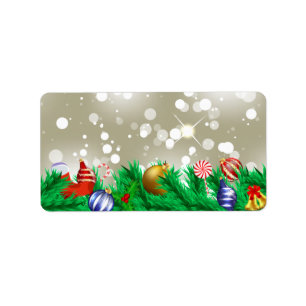 Christmas Ornaments Glitter Label
