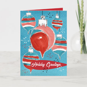 Christmas Ornaments Happy Holiday Greetings Card