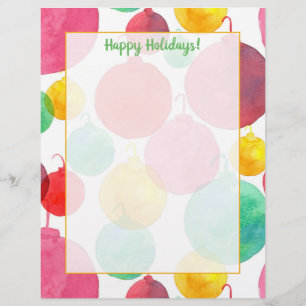 Christmas Ornaments Holiday Letters Custom Letterhead