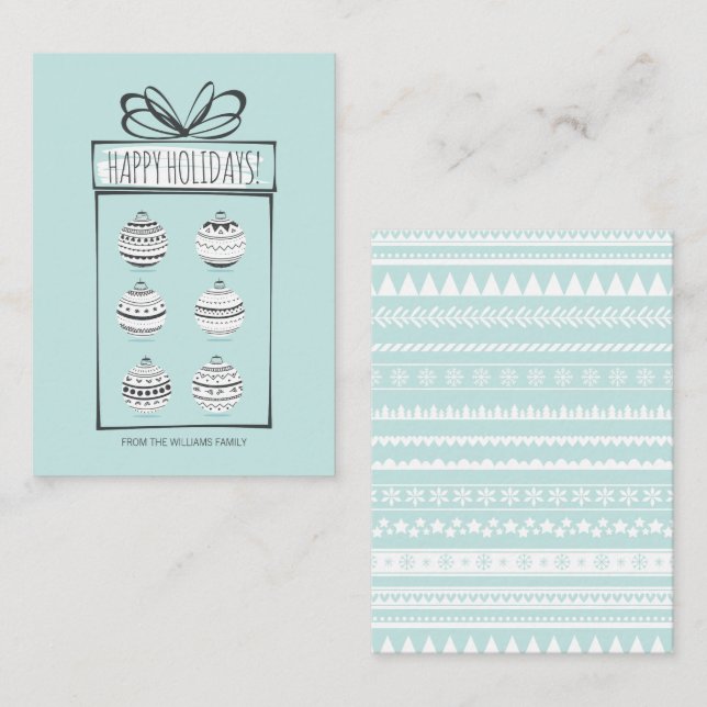 Christmas Ornaments Holiday Mini Note Card (Front/Back)