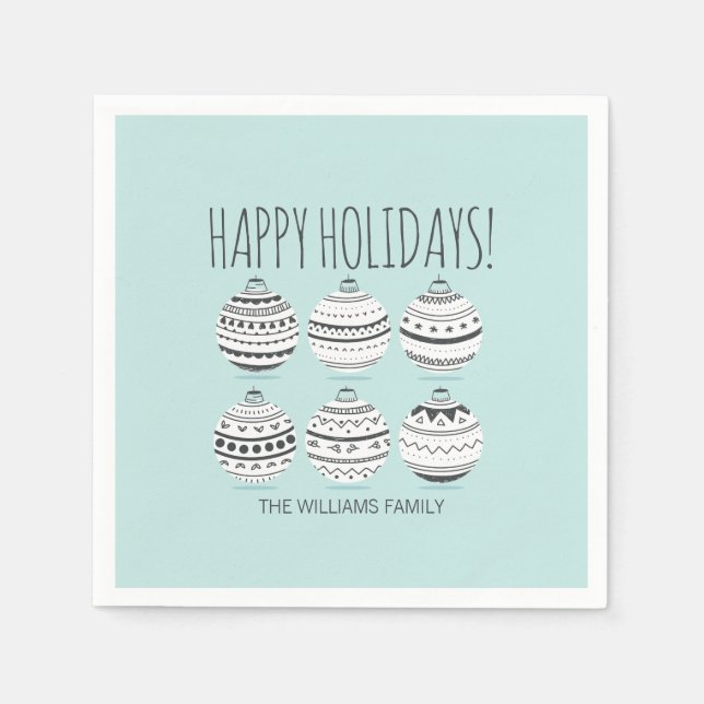 Christmas Ornaments Holiday Paper Napkin (Front)