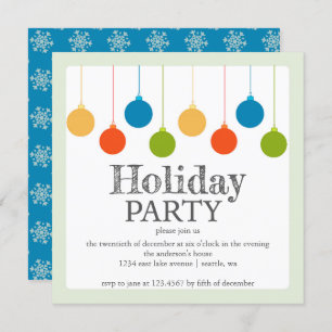 Christmas Ornaments Holiday Party Invitation