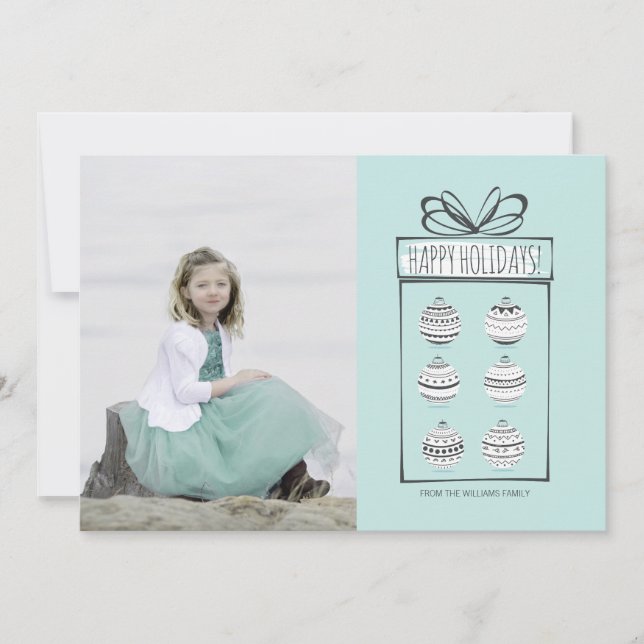 Christmas Ornaments Holiday Photo Card (Front)