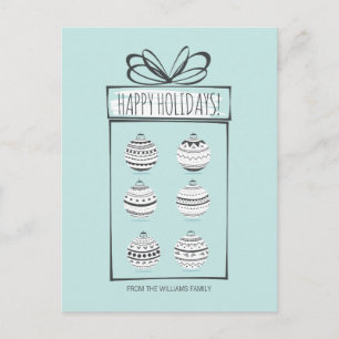 Christmas Ornaments Holiday Postcard