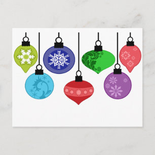 Christmas Ornaments Holiday Postcard