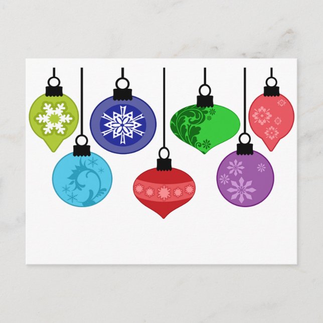 Christmas Ornaments Holiday Postcard (Front)
