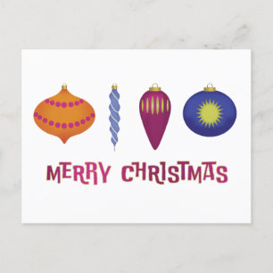 Christmas Ornaments Holiday Postcard