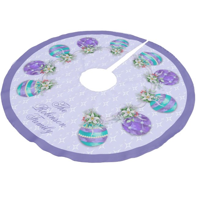 Christmas Ornaments | Lavender  Brushed Polyester Tree Skirt (Angled)