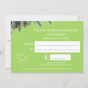 Christmas Ornaments Logo Gift Certificate