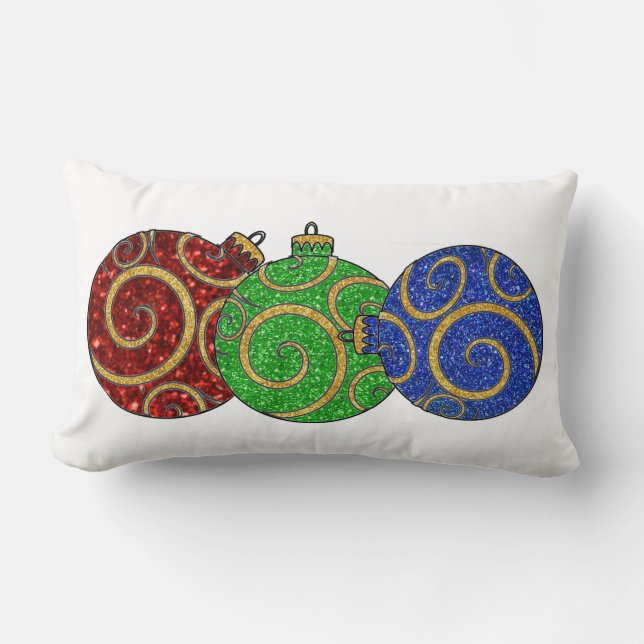 Christmas Ornaments Lumbar Cushion (Front)