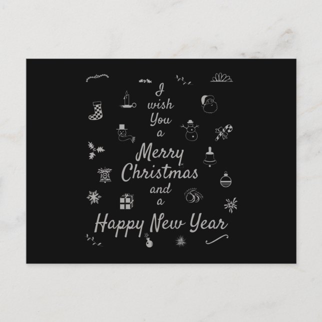 Christmas ornaments Merry Xmas Happy New Year Postcard (Front)