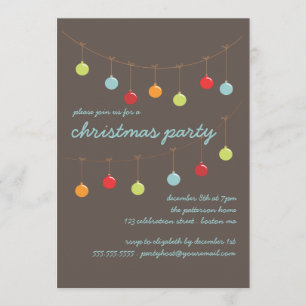 Christmas Ornaments Modern Party Invitation