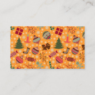Christmas Ornaments Orange Business Card