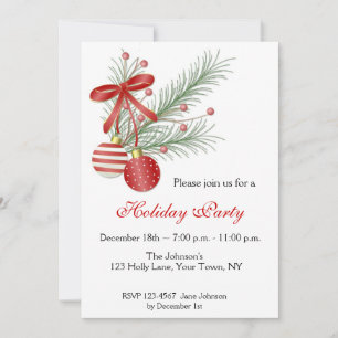 Christmas Ornaments Party Invitation