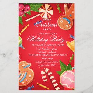 Christmas Ornaments Party Invitation Flyer