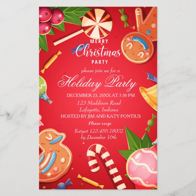 Christmas Ornaments Party Invitation Flyer (Front)